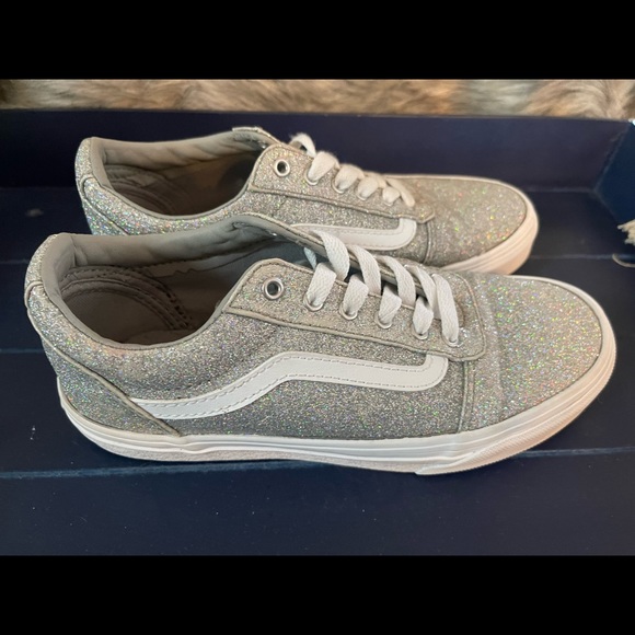 Vans kids Silver Sparkle-Glitter size 3 - Picture 1 of 4